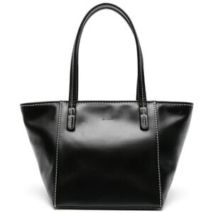By Far Black Bar Calf Leather Tote Bag
